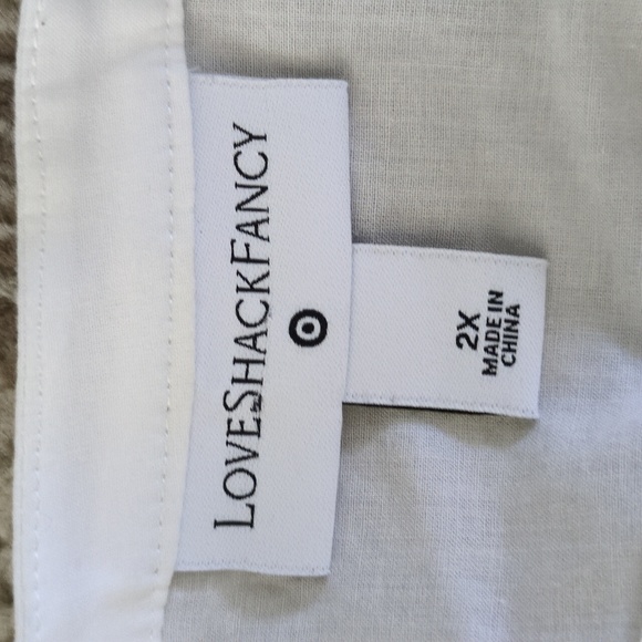 LoveShackFancy Target Penelope White Ruffle Embroidered Cotton Mini Dress 2X - Picture 3 of 15